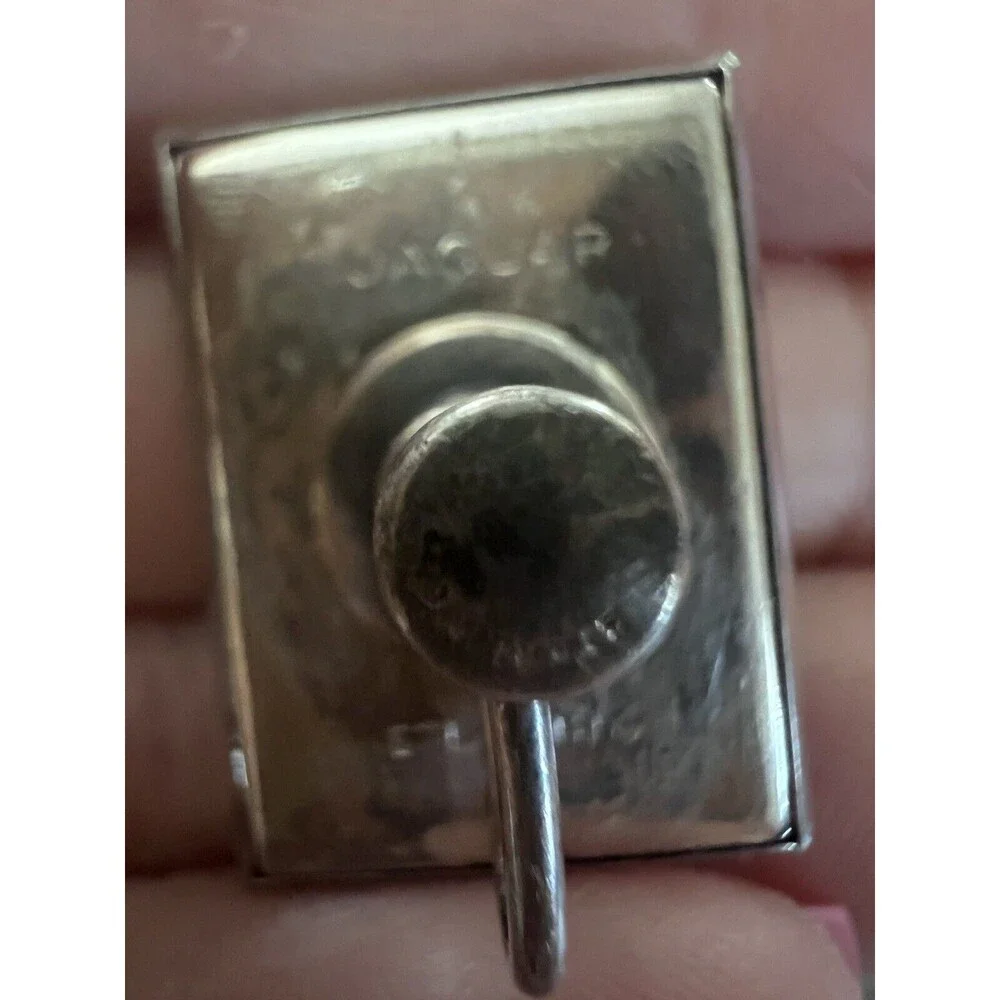 Vtg Jaguar Brand Black Onyx Sterling Silver Huggie Earrings Screw Back Signed